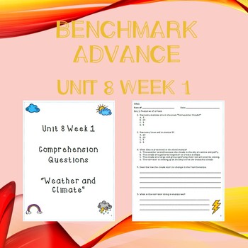 Preview of Third Grade Benchmark Advance Unit 8 Week 1 Comprehension Questions