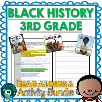 Preview of Third Grade Black History Month Read Alouds and Activities Mega Bundle