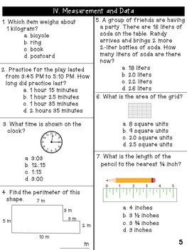 Third Grade CCSS Benchmark Math Assessment [All Standards!] | TpT