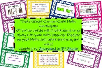 Preview of Third Grade CCSS Math Vocab