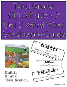 Preview of Third Grade CKLA (2nd Edition) Unit 2 Word Work Cards