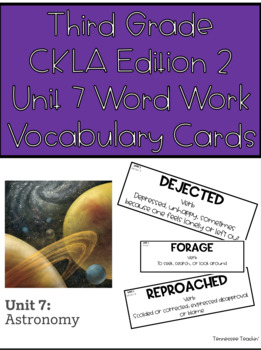 Preview of Third Grade CKLA (2nd Edition) Unit 7 Word Work Cards