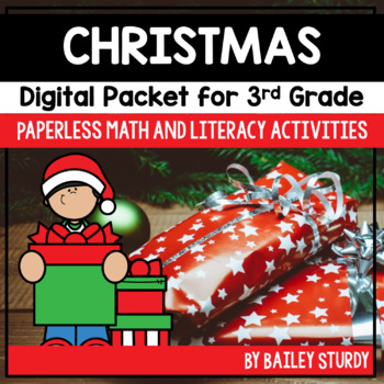 Preview of 3rd Grade Christmas Math and Literacy Digital Packet