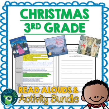 Preview of Third Grade Christmas Read Alouds and Activities Bundle