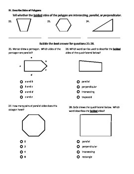 Geometry Test for Third Grade - Common Core Aligned by Mac Daniel