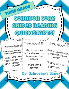 Preview of Third Grade Common Core Guided Reading: Quick Starts!