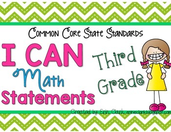 Preview of Common Core I Can Statements Posters - Math