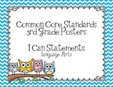 Third Grade Common Core Language Arts Posters-Owls