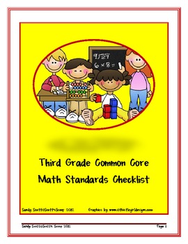 Preview of Third Grade Common Core Math Standards Checklist