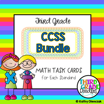 Preview of Third Grade Common Core Math Task Cards - Massive Bundle!