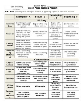 Preview of Third Grade Common Core Writing Rubrics