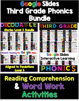 Preview of Virtual Tutoring Third Grade Reading Bundle Google Slides Orton Gillingham