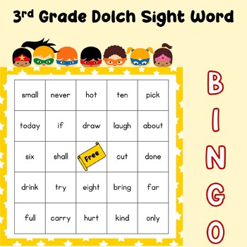 THE BAMBINO TREE Sight Word Bingo Game Level 3 & 4 - Learn to Read  Vocabulary for 1st Grade 2nd Grade Kids - Family Fun Learning Dolch's Fry's  Site Words Reading Game