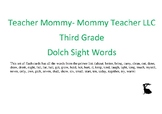 Third Grade Dolch Sight Words Flashcards