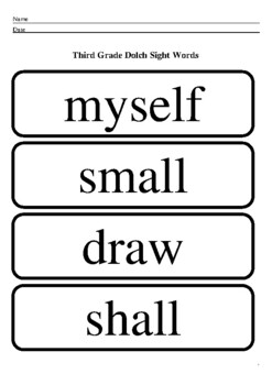 Preview of Third Grade Dolch Sight Words Flashcards