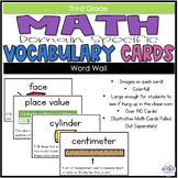 Third Grade-Domain-Specific Math Vocabulary Word Wall Cards