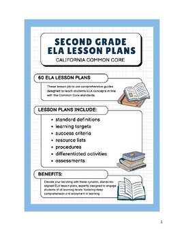 Preview of Second Grade ELA Lesson Plans - California Common Core