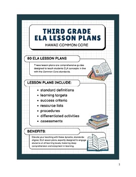 Preview of Third Grade ELA Lesson Plans - Hawaii Common Core