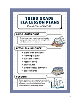 Preview of Third Grade ELA Lesson Plans - Idaho Common Core