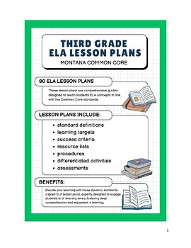 Preview of Third Grade ELA Lesson Plans - Montana Common Core