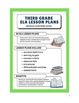 Preview of Third Grade ELA Lesson Plans - Nevada Common Core