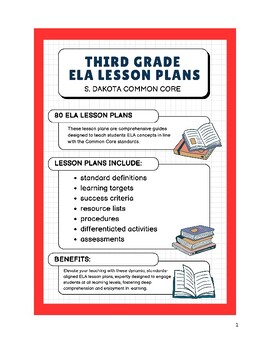 Preview of Third Grade ELA Lesson Plans - S. Dakota Common Core
