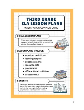 Preview of Third Grade ELA Lesson Plans - Washington Common Core