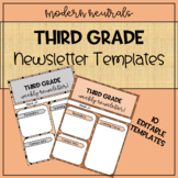 Third Grade Editable Weekly Newsletters Templates Modern N