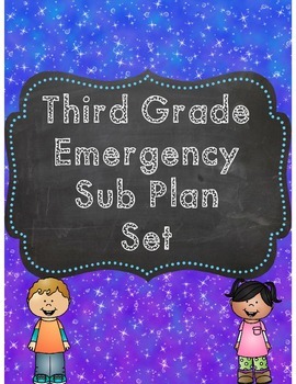 Preview of Third Grade Emergency Sub Plan Worksheet Printable & Digital -