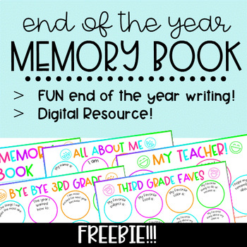 Preview of Digital End of Year Memory Book • Distance Learning • Google Slides