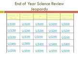 Third Grade End of Year Science Review Jeopardy