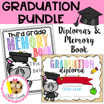 Preview of Third Grade End of the Year Graduation BUNDLE {Diplomas and Memory Book}