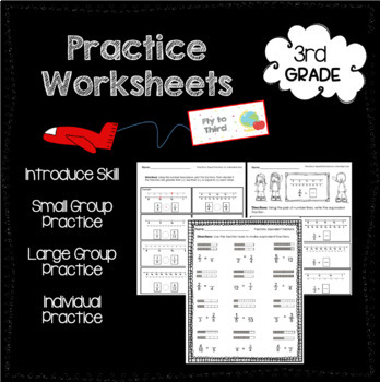 Preview of Third Grade Equivalent Fractions Using Area Models and Number Lines Worksheets