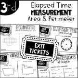 Third Grade Exit Tickets Elapsed Time Measurement Area and