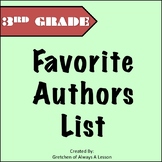 Third Grade Favorite Authors List