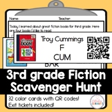 Library Scavenger Hunt Third Grade Fiction with QR Codes