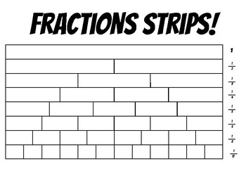 Preview of Third Grade Fraction Strips Printable