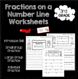 Third Grade Fractions on a Number Line Worksheets