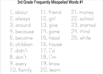 Preview of 3rd Grade Frequently Misspelled Words mp4 Spelling Lesson 1 - Kathy Troxel