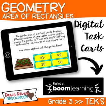 Preview of Third Grade Area of Rectangles TEKS Boom Cards | Third Grade Distance Learning