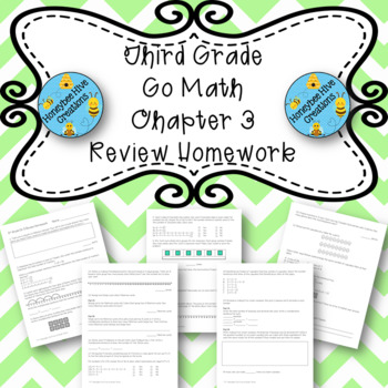 Preview of Third Grade Go Math Chapter 3 Review Homework