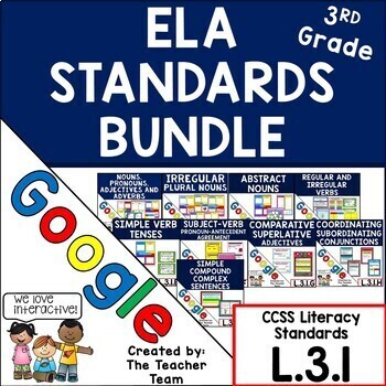 Preview of Third Grade Grammar Bundle L.3.1 | Google Slides