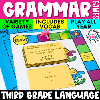 Preview of 3rd Grade Grammar Games for Literacy Centers, Review, and English Language Arts