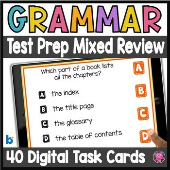 Preview of 3rd Grade Grammar & ELA Test Prep Digital Boom Card Activities