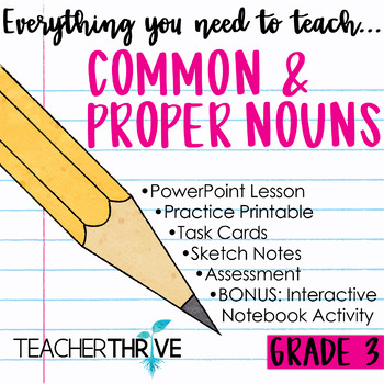 Preview of 3rd Grade Grammar Unit: Common and Proper Nouns