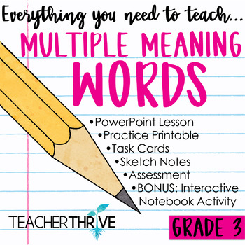 Preview of 3rd Grade Grammar Unit: Multiple Meaning Words