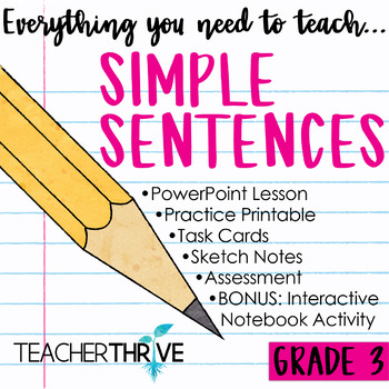 Preview of 3rd Grade Grammar Unit: Simple Sentences
