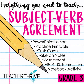 Preview of 3rd Grade Grammar Unit: Subject-Verb Agreement