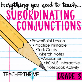 Preview of 3rd Grade Grammar Unit: Subordinating Conjunctions