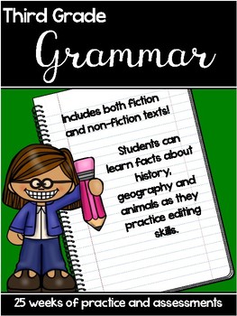 Preview of Third Grade Grammar practice and assessments
